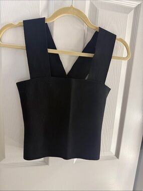 525 America Black Wide-Strap Square Neck Tank